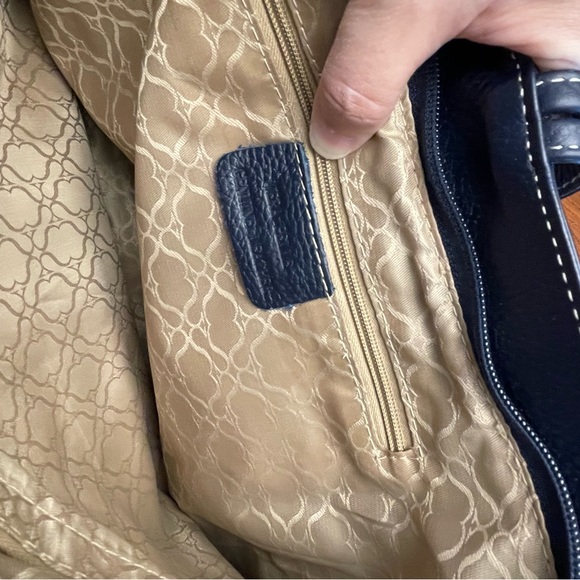 NWOT Blue Vera Pelle Pebble Leather Satchel Handbag - Picture 7 of 7